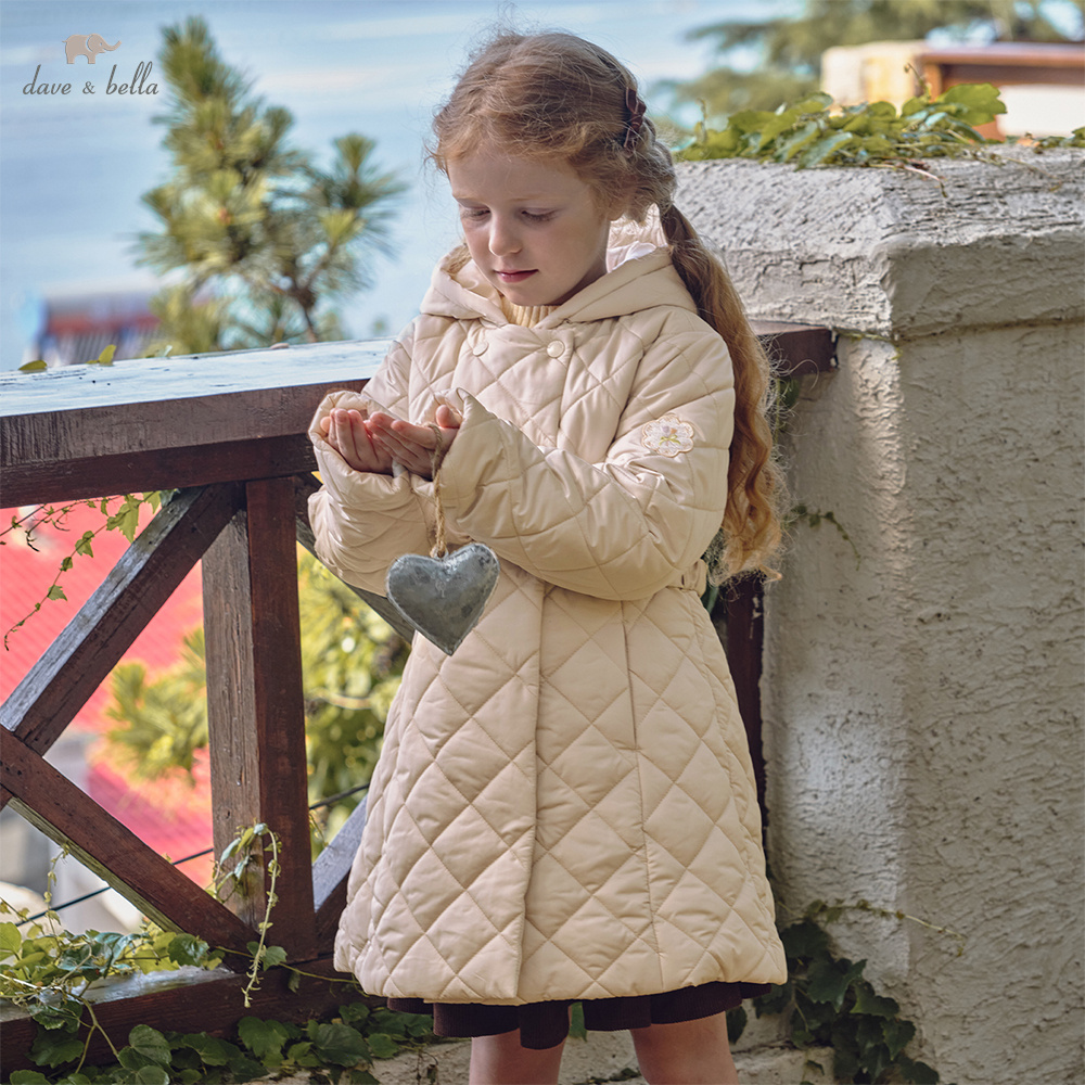 Dave Bella filles velours manteau hiver automne enfants épais chaud veste décontracté à capuche imperméable vêtements d'extérieur enfants vêtements DK4254175