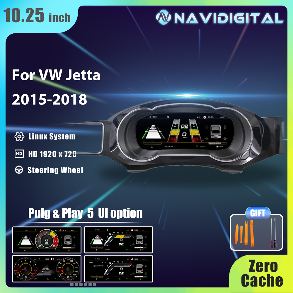 10,25 ''ЖК-радиоприемник Paneel Cockpit для VW Jetta 2015 16 17 18 лет модификации автомобильной цифровой кластер приборной панели