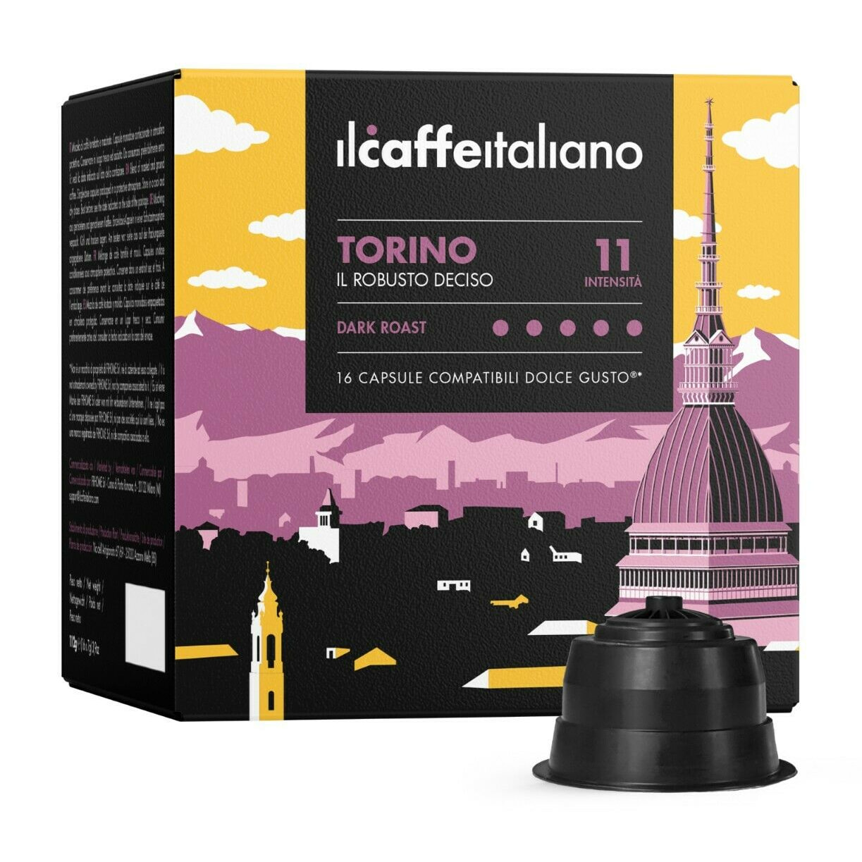 96 Kapseln Caffè Torino-Intensität 11 - Italienischer Kaffee - Dolce Gusto Kompatible Kapseln ®