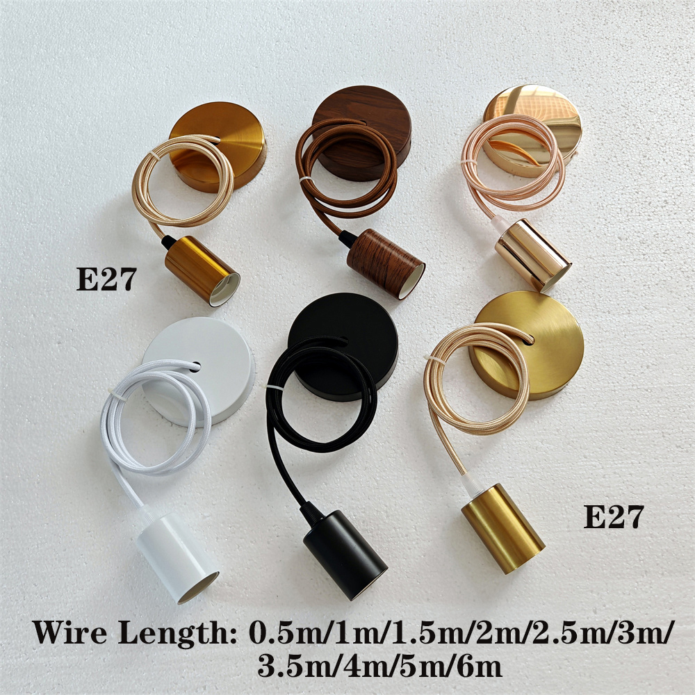 Diy simples e27 pendurado suportes de lâmpada com cabo suporte da lâmpada do teto soquete para luminária acessórios