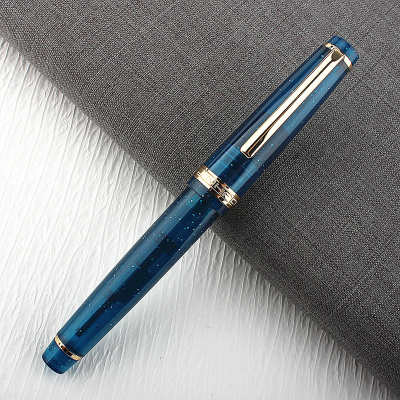 Роскошная перьевая ручка Jinhao 82, темно-синяя акриловая ручка, наконечник EF F, бизнес-офис, школьные принадлежности, чернильная ручка для письма