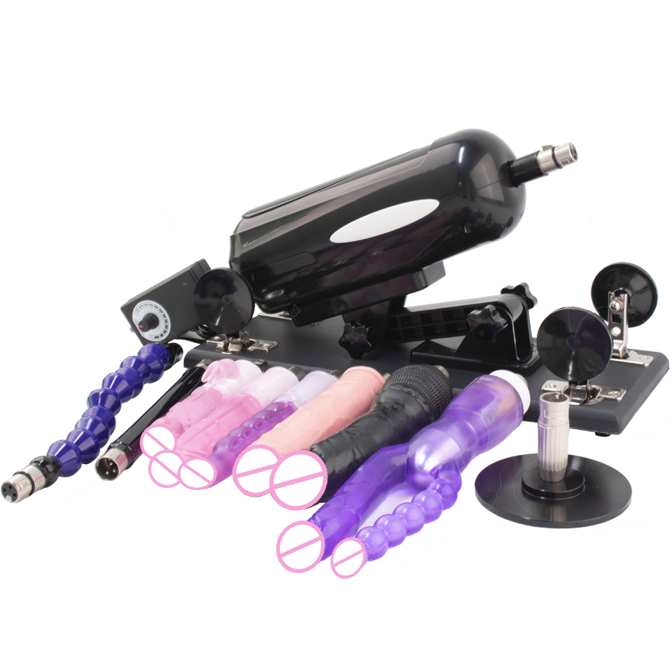 Automatische telescopische seksmachine met diverse dildo's voor mannen en vrouwen, masturbatiemeubilair, 18+, adult sextoys