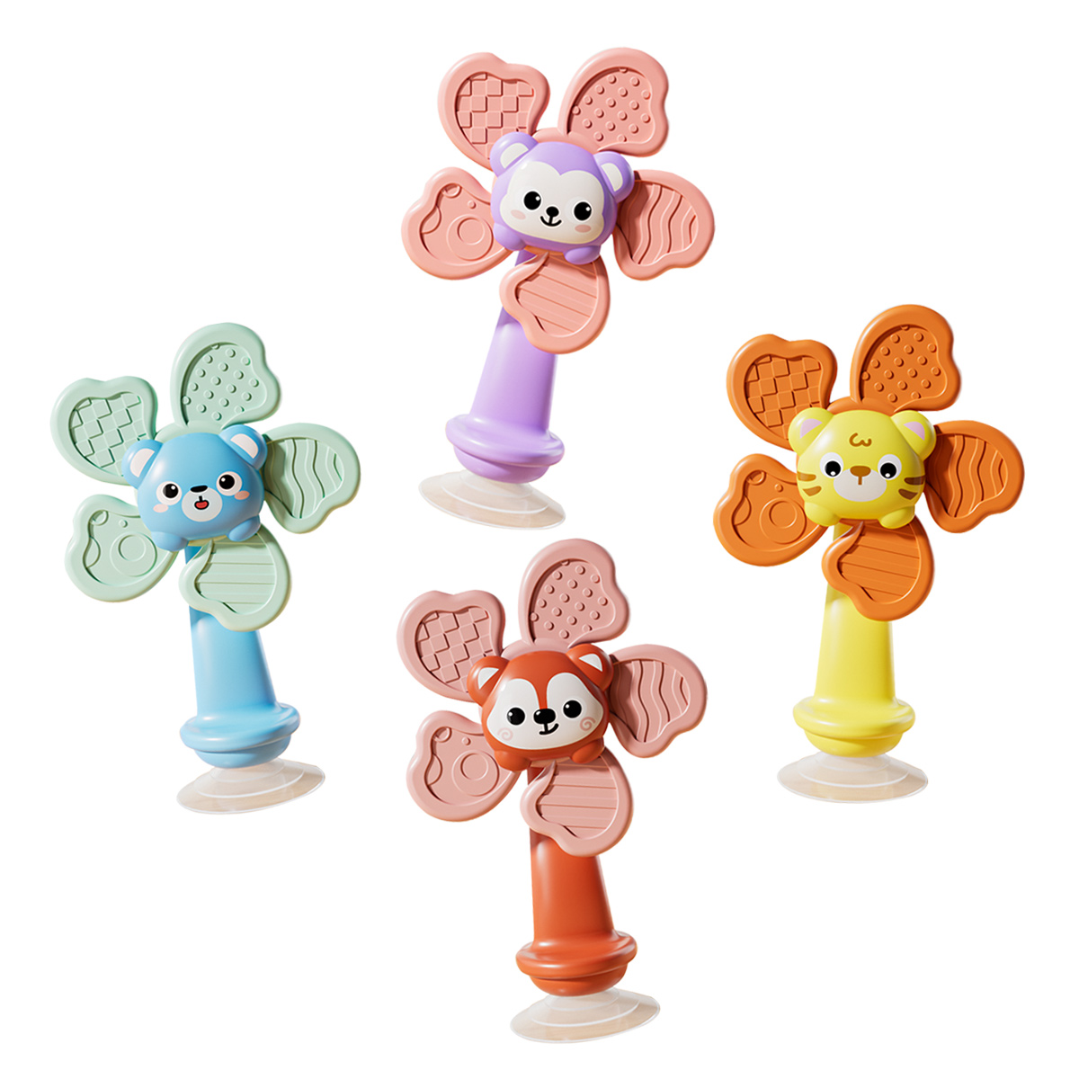 Spinner Suction Cup untuk Bayi, Mainan Mandi untuk Bayi, Mainan Putar Unik untuk Perjalanan Pesawat, Restoran, Mainan Penenang, Spinni