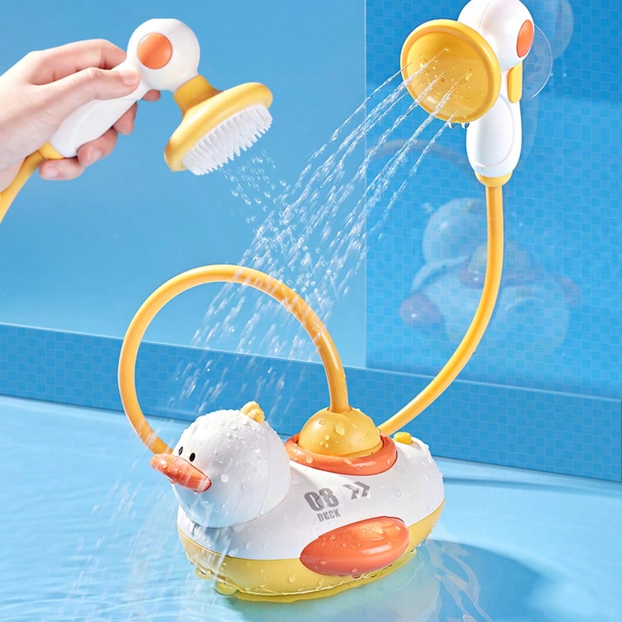 1PCS Big White Duck Shower Head 3 Little Yellow Ducks Spray Water Baby Infant Bathroom Bath Soothing Water Toy Gift Set