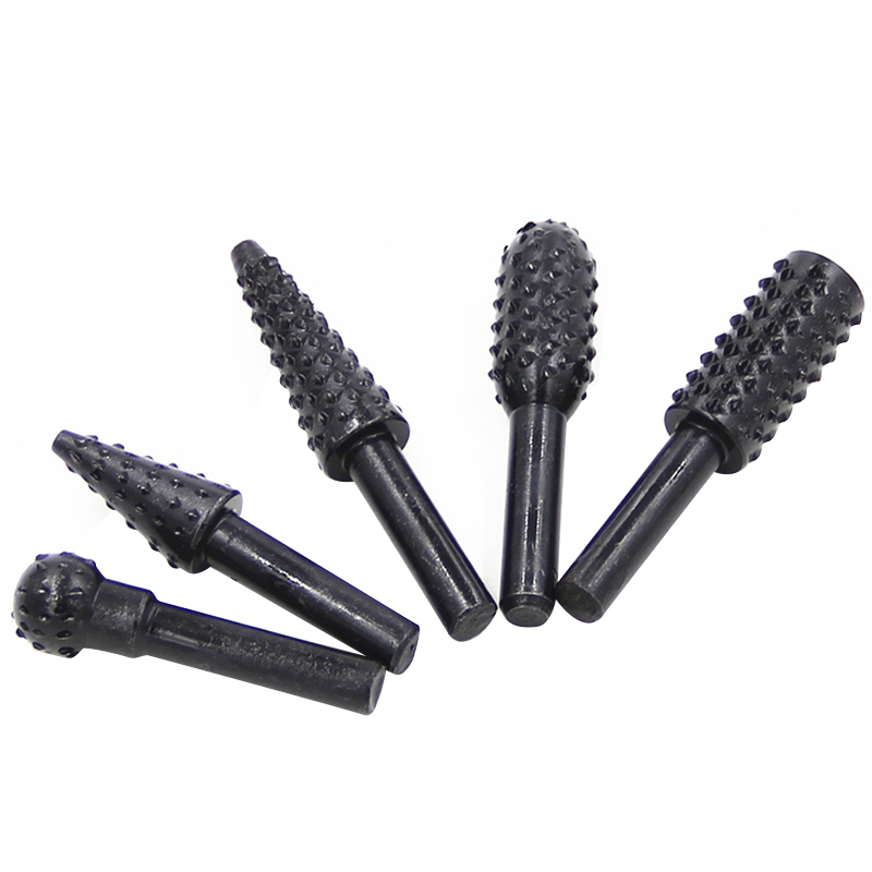 Bâton de dent de loup noir pour le travail du bois, lime rotative, ensemble d'accessoires de meulage, outil de tête de meulage électrique, 5 pièces