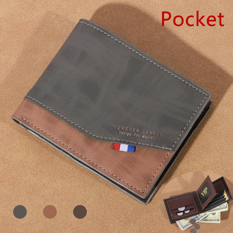 Portafoglio da uomo in pelle ad alta capacità, piccolo portafoglio fotografico multi slot per monete, portafoglio vintage