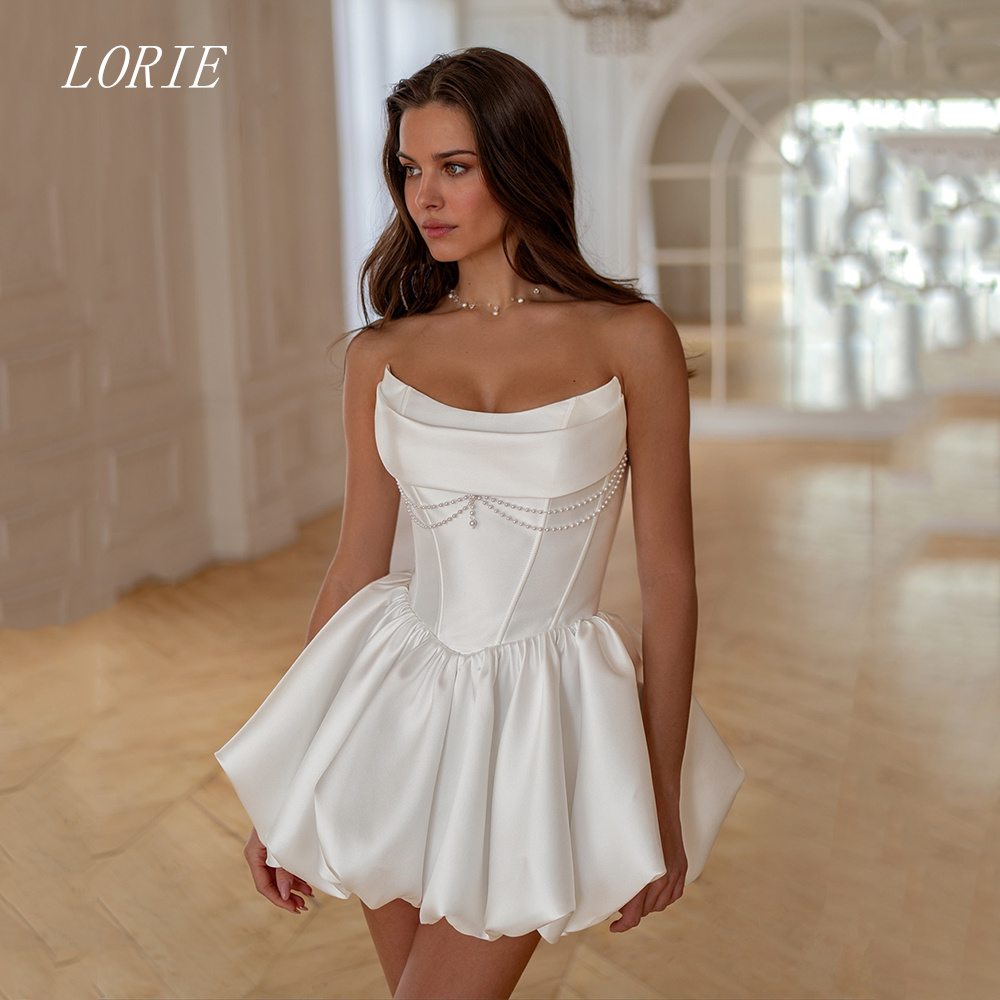 LORIE-vestido de novia de lujo con cuentas, falda acampanada, sin mangas, apliques, personalizado, 2026
