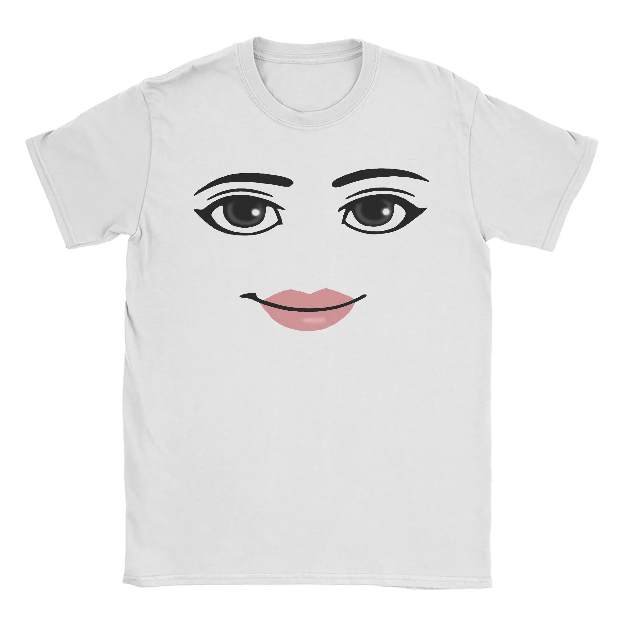 Odzież z krótkim rękawem i okrągłym dekoltem Letnia nowość Harajuku Streetwear Robot Robloxs Woman Face Game Tshirt Aesthetic Clothes