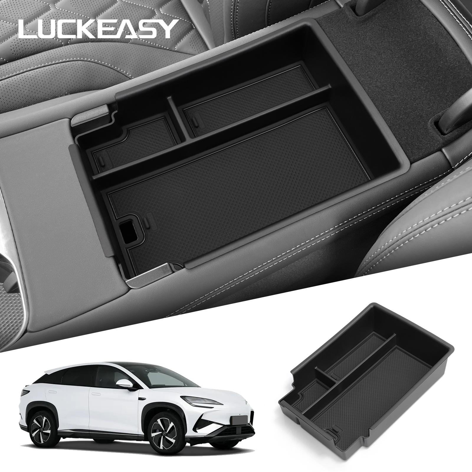 LUCKEASY voor BYD Sealion 07 EV 2024-2025 (Niet geschikt voor Korea) Opbergbox voor de middenarmsteun Auto-interieur accessoires Organizer Tray
