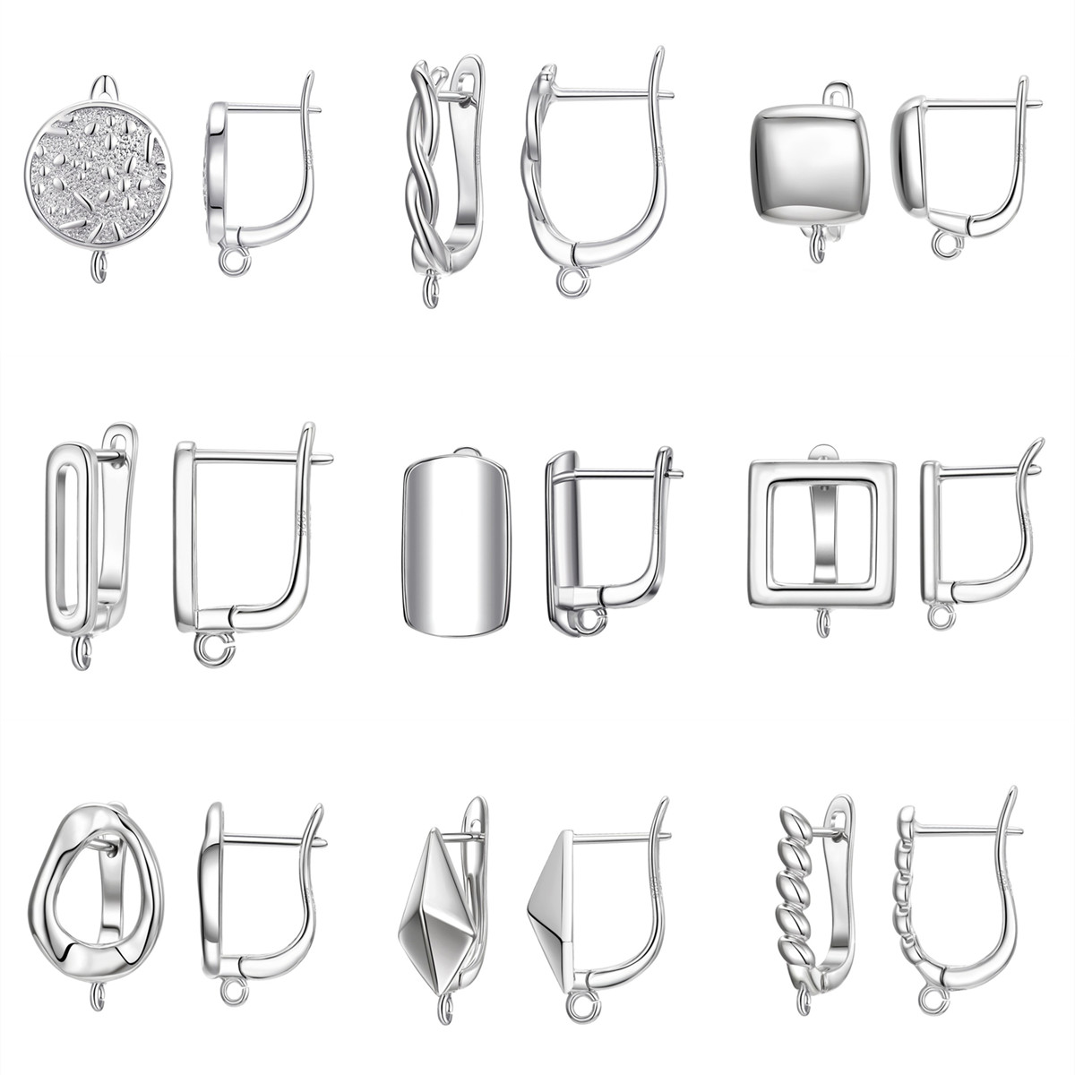 Real 100% 925 Sterling Silver risultati orecchini Leverback Earwire raccordi componenti accessori forniture fatte a mano