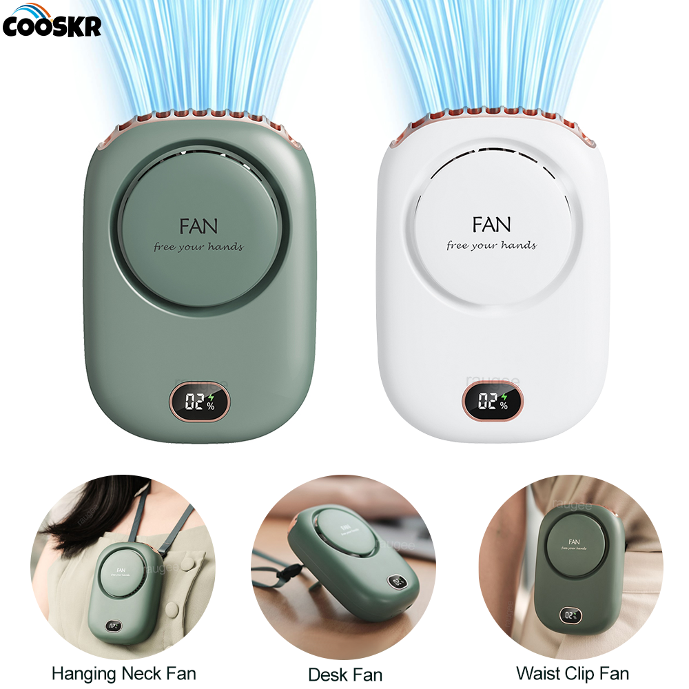 Tragbarer Mini-Ventilator, Taillenclip-Ventilator, wiederaufladbar, hängender Halsventilator, Outdoor, Camping, Taillenventilator, USB, kleiner Kühl-Taschenventilator für Reisen