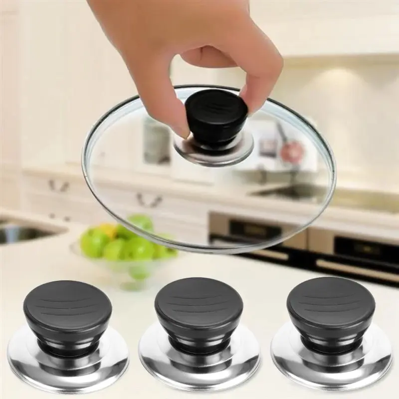 (3 Stück) Universeller Topfknopf aus Kunststoffglas, Topfdeckelkopf, Griff für Topfdeckel, Abdeckungsperle, Abdeckkappe, Zubehör für Topfdeckel