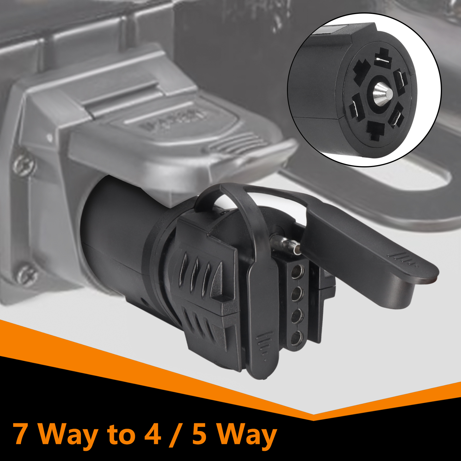7-pinowy adapter ostrza na 4-pinowy 5-pinowy płaski adapter przyczepy Wtyczka światła Przyczepa kempingowa RV Ciężarówka holownicza Łódź Adaptery Złącze Osłona pyłoszczelna