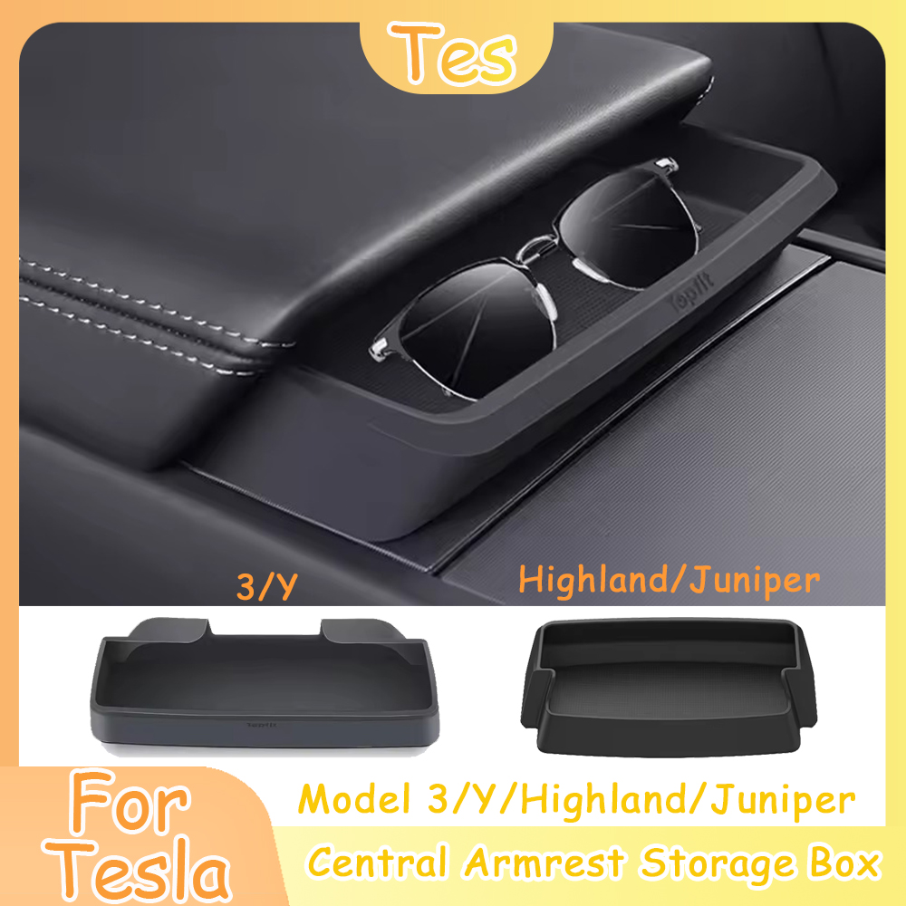 Ящик для хранения в центральном подлокотнике для Tesla Model Y 3, Highland Juniper, автомобильные очки, чехол для хранения телефона, многофункциональные аксессуары
