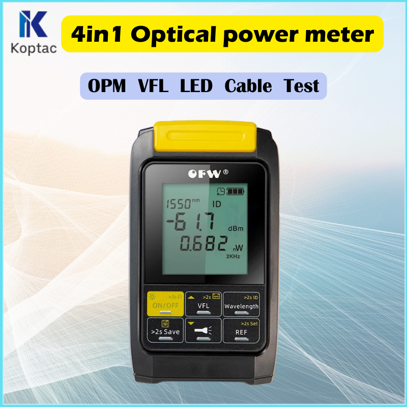 Mini medidor de potencia óptica 4 en 1, localizador Visual de fallos, medidor de luz de fibra óptica, probador de fibra óptica, probador OPM VFL