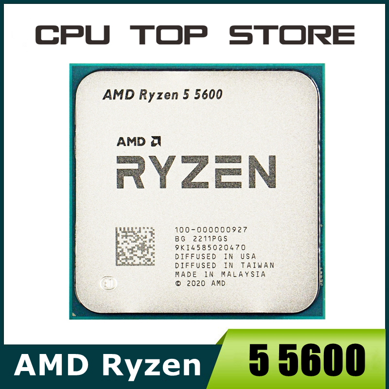 NUEVO procesador AMD Ryzen 5 5600 R5 5600 3,5 GHz 6 núcleos 12 hilos CPU 7NM L3 = 32M 100- 000000927   Enchufe AM4 sin ventilador