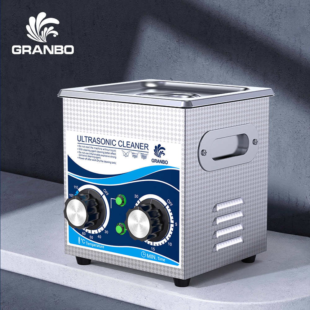 Granbosonic 1L 60W/120W Ultrasonic Cleaner Machine Stainless Steel With Heater Timer Jewelry Glasses for Home