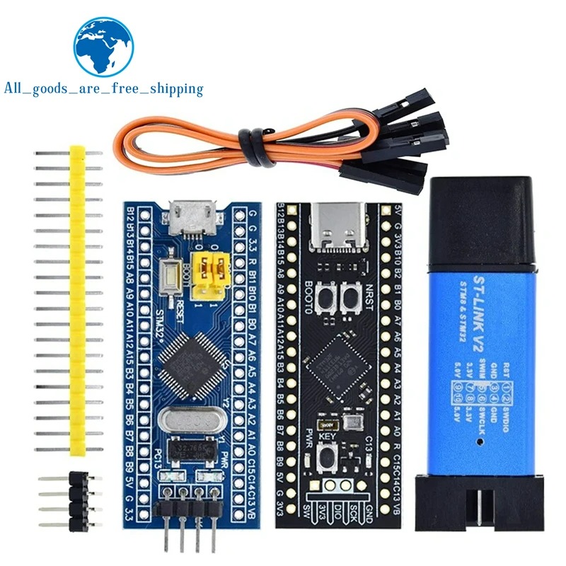 STM32F103C8T6 CH32F103C8T6 ARM STM32 ミニマムシステム開発ボード STM32F401 STM32F411 + ST-LINK V2 ダウンロードプログラマー