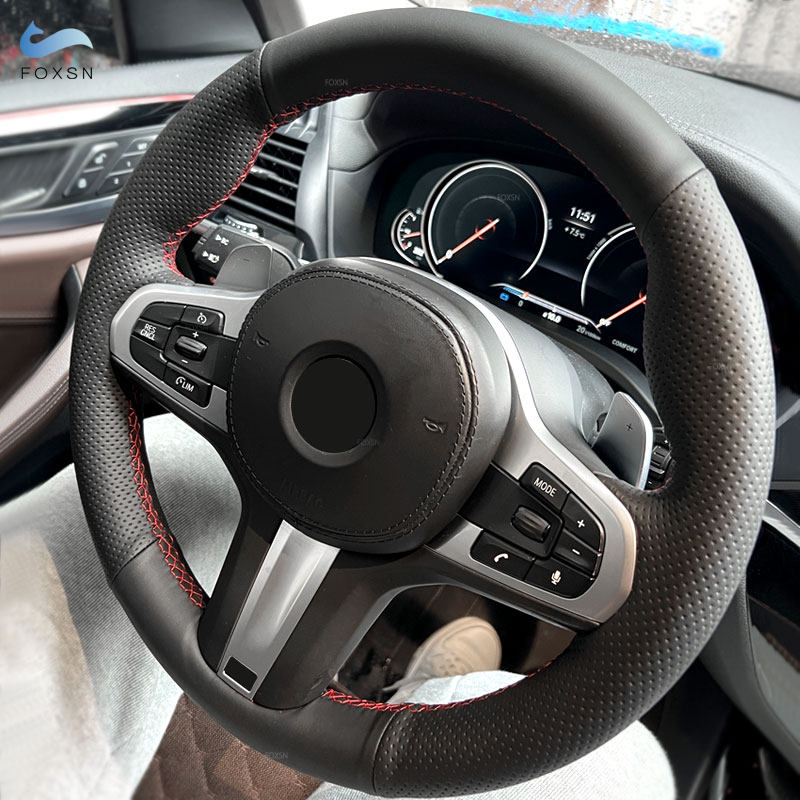 Auto Perforato In Pelle Microfibra Copertura Della Ruota di Sterzo Per BMW M Sport G30 G31 G32 G11 G20 G21 X3 G01 X4 G02 X5 G05 G14 G15 G16