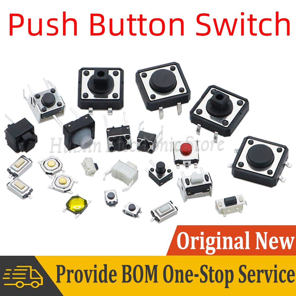 20 pièces SMD DIP Tactile bouton poussoir interrupteur 2 broches 4 broches tactile Micro interrupteur 3x4x2.5 3x6x5 3x6x2.5 4x4x1.5 12x12x5 3x6 3x4 4x4