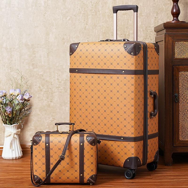 Juego de maletas con ruedas de cuero PU para hombre y mujer, maleta con bolso, caja de embarque de 20 pulgadas, 24 ", 28", novedad, 2 unidades