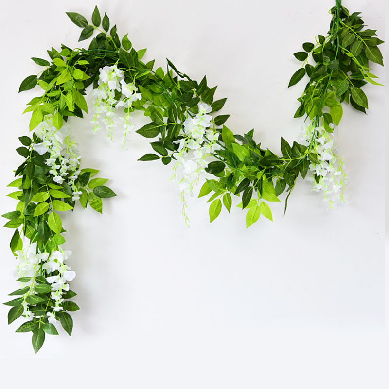 180 cm edera finta glicine fiori pianta artificiale ghirlanda di vite per la stanza decorazioni da giardino arco nuziale baby shower decorazioni floreali