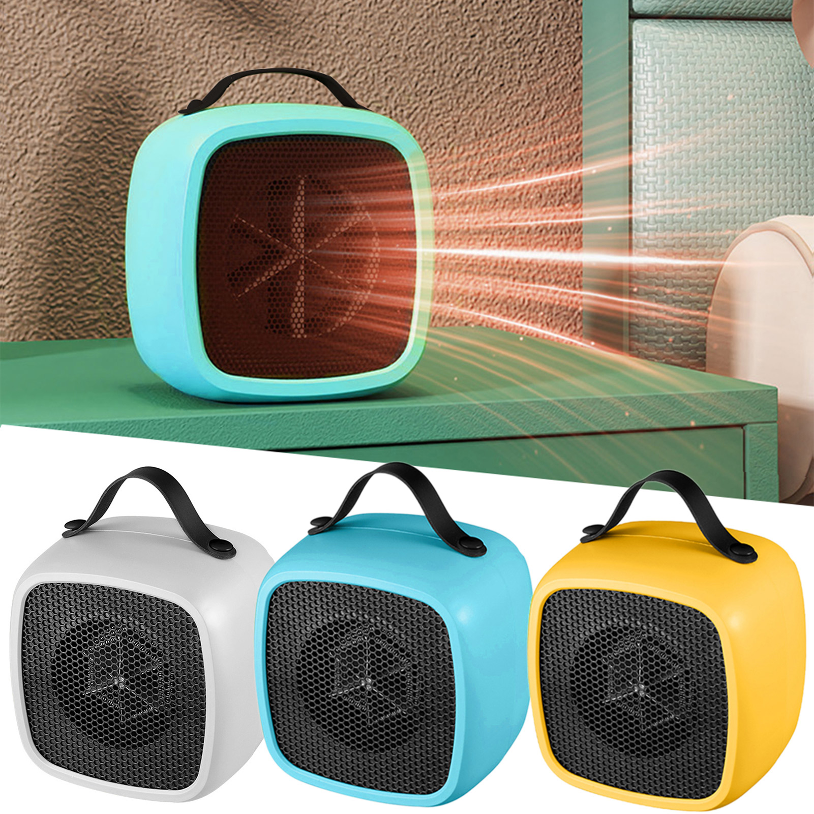 Przenośny mini grzejnik 220V EU 500W, cichy, szybkie ogrzewanie w pomieszczeniach, do domu, biura, ceramiczny grzejnik PTC, ciepłe powietrze na zimę.