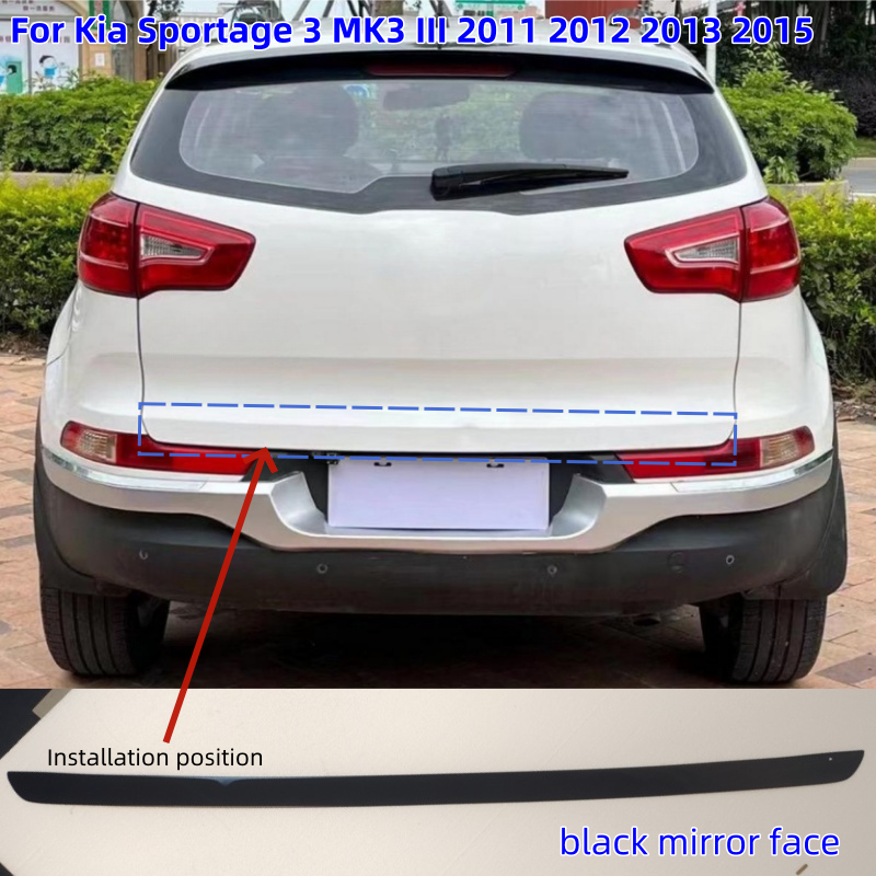 Nowa czarna jasna naklejka na tylną klapę Kia Sportage 3 MK3 III 2011-2015 Akcesoria Dekoracja tylnej klapy Pokrywa Wykończenie