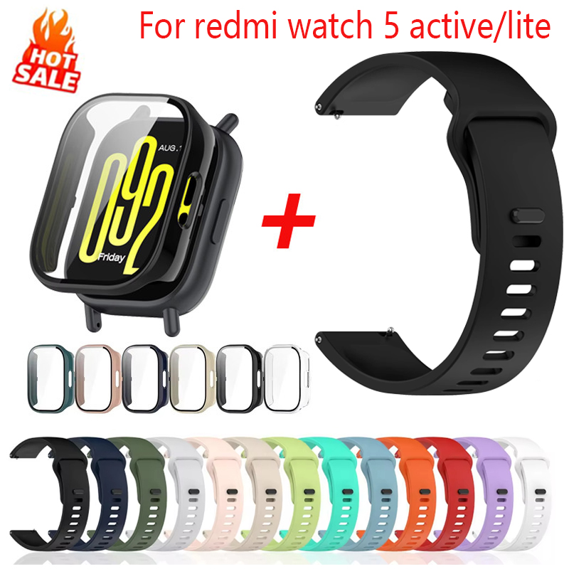 Funda + bandas de silicona para Xiaomi Redmi Watch 5 Active/Lite Correa accesorios para reloj inteligente pulsera deportiva correa redmi watch 5 active