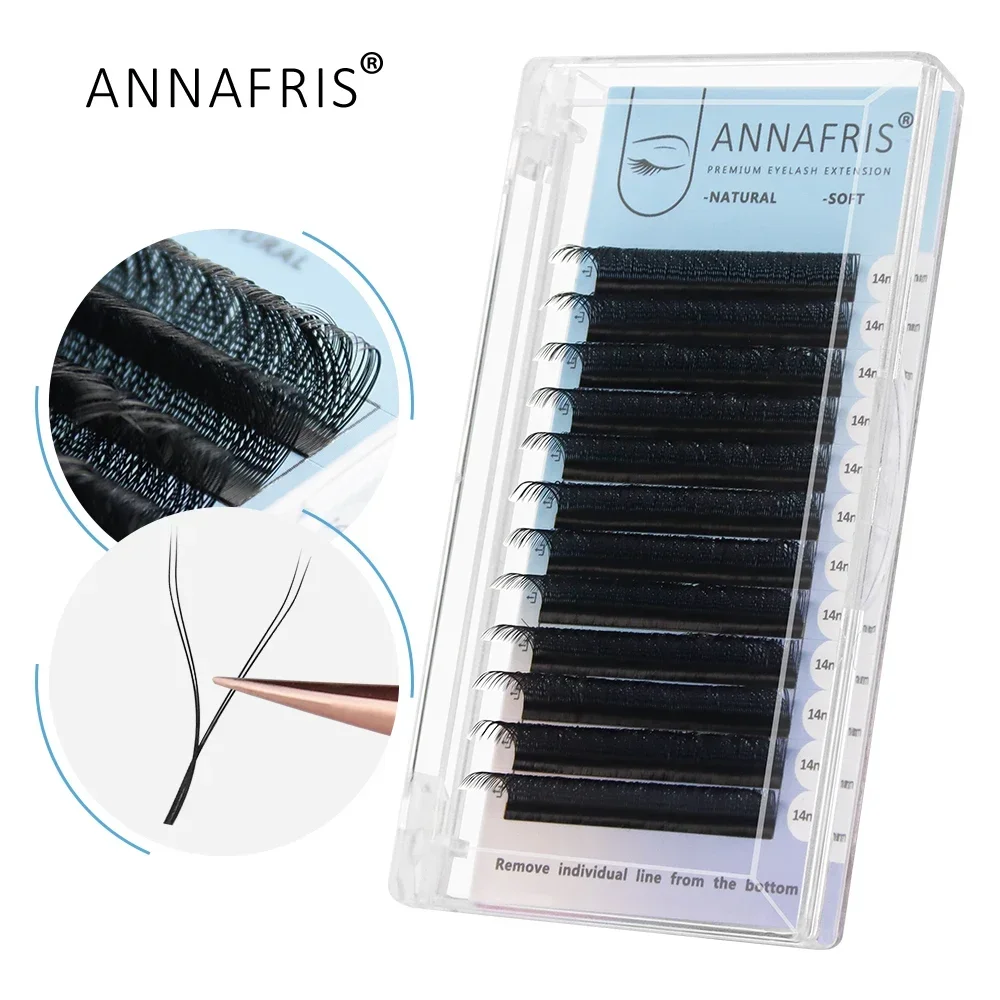 ANNAFRIS YY forme cils Extensions de cils individuels brésilien préfabriqué yy Volume ventilateur cils naturel doux Y faux cils fournitures