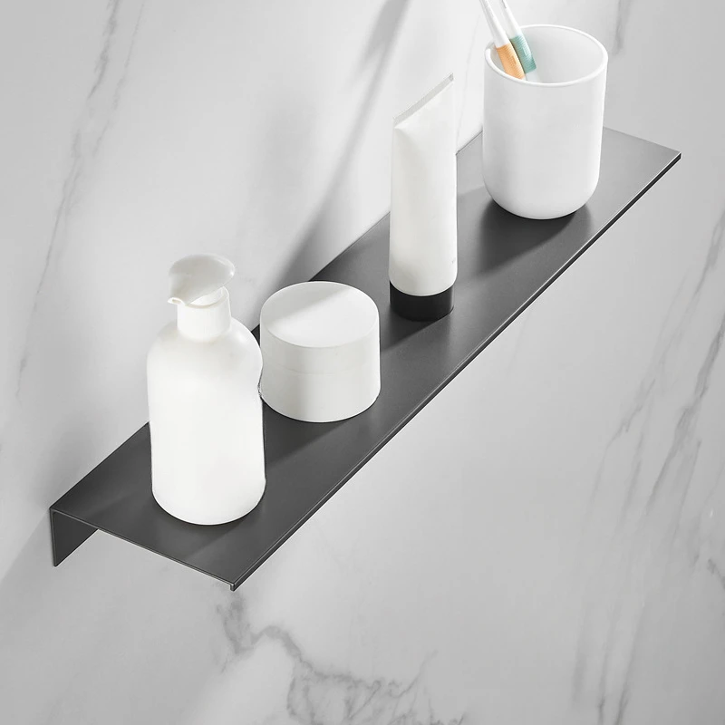 Estante de pared flotante, estante de exhibición, habitación estética, hogar, dormitorio, baño, decoración, estantes de almacenamiento de cosméticos de aluminio
