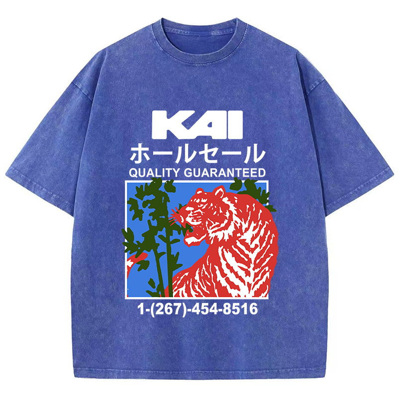 T-Shirt à Manches Courtes et Col Ras du Cou en Coton pour Femme, Vêtement Surdimensionné, Imprimé Jungle, Tigre, Vintage, à la Mode