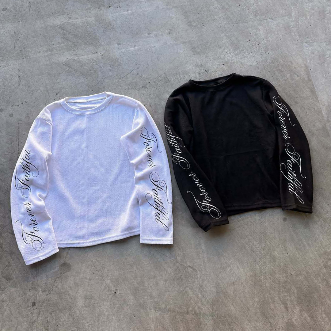 Spring American Retro Y2K Long Sleeve T-Shirt Casual Round Neck Lightweight Breathable Top Letter Print Streetwear