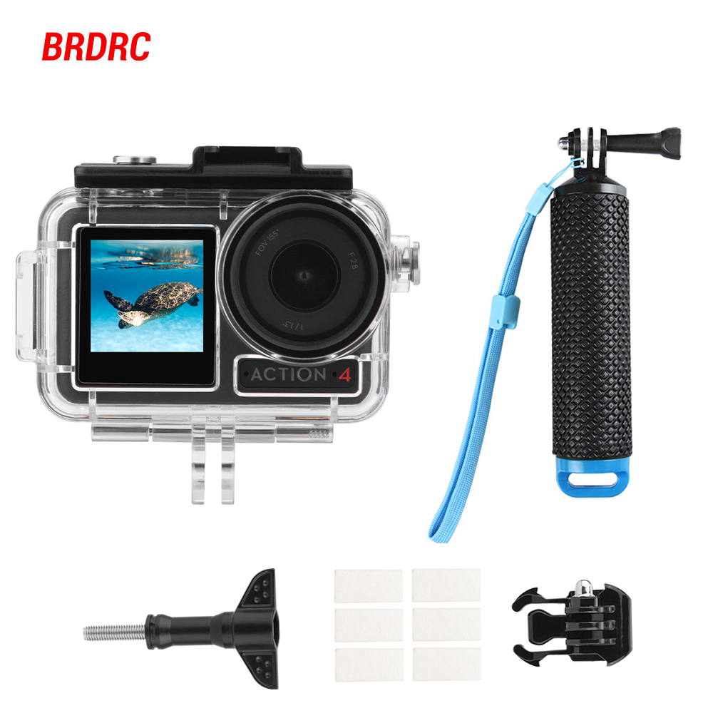 Водонепроницаемый чехол BRDRC 60 м для DJI Action 5 Pro/Osmo Action 4, чехол для подводного дайвинга, защитные аксессуары для камеры