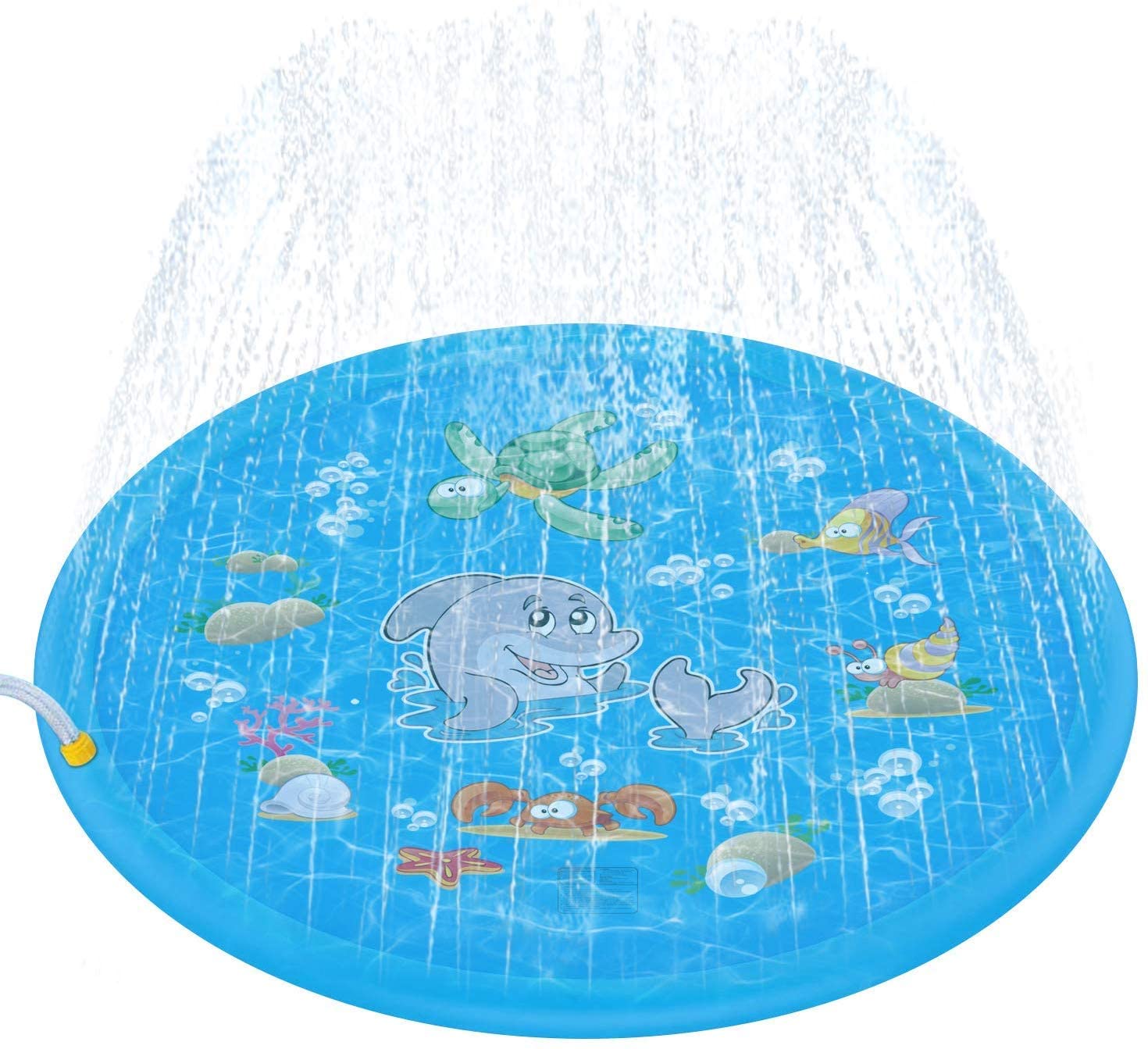 Alberca de Agua Inflable de PVC con Forma de Delfín, Fuente de Agua Infantil para Exteriores, Juguete Interactivo de Verano para Niños
