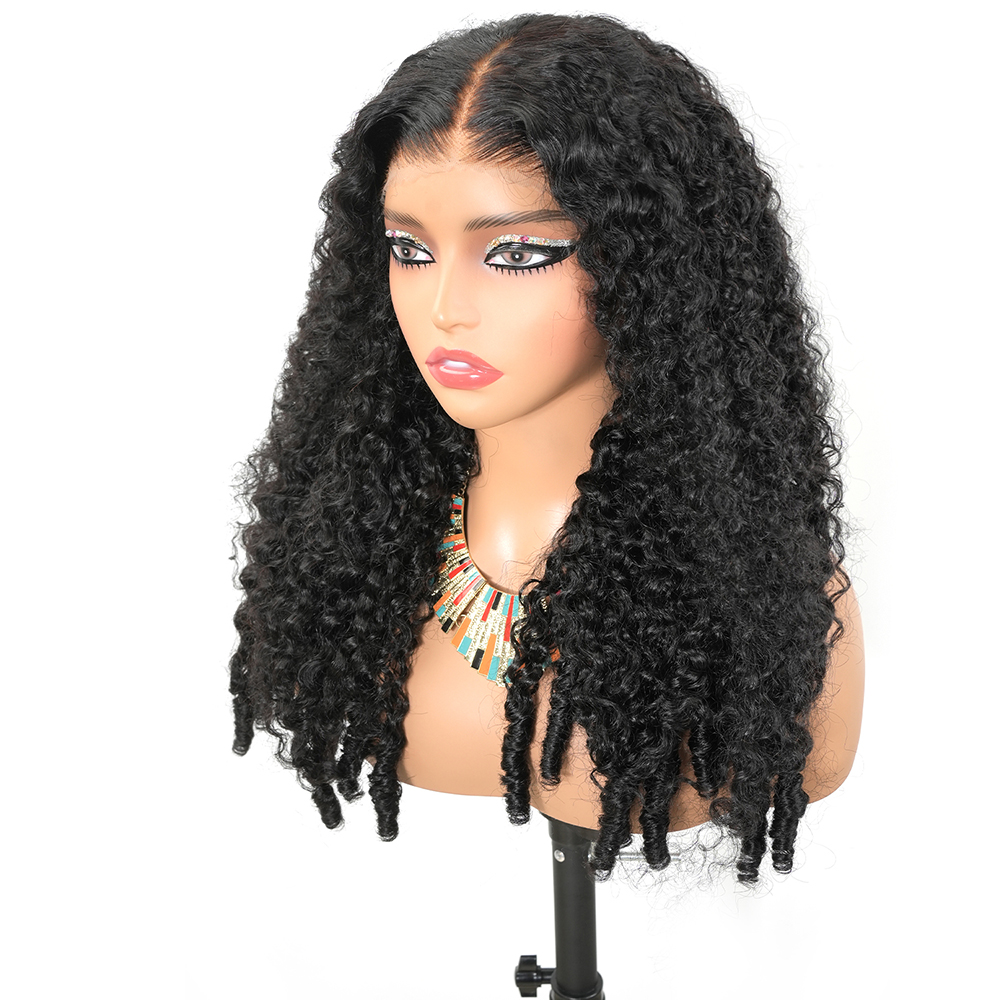 Peruka z ludzkich włosów, burmańskie kręcone włosy, 46 cali, 7x6 13x6 HD Lace Frontal, gęstość 200, wstępnie wyregulowana linia włosów, bezklejowa, naturalnie wyglądająca, dla czarnoskórych kobiet.