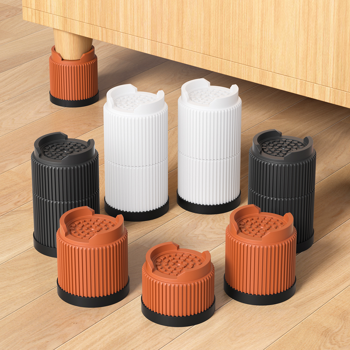 Kit de elevación rápida para muebles: elevadores apilables, antideslizantes y a prueba de humedad para elevar escritorios, patas de sofá y mesas