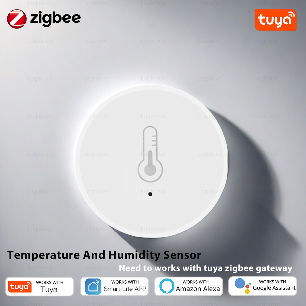 Tuya inteligente zigbee sensor de temperatura e umidade automação residencial detector de umidade interna para alexa google home smart life app