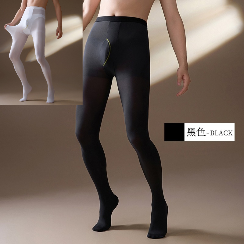 ‌ Leggings térmicas de veludo 80D masculinas, calças quentes de inverno de alta elasticidade, plus size, abertura vertical, calças skinny, camada base