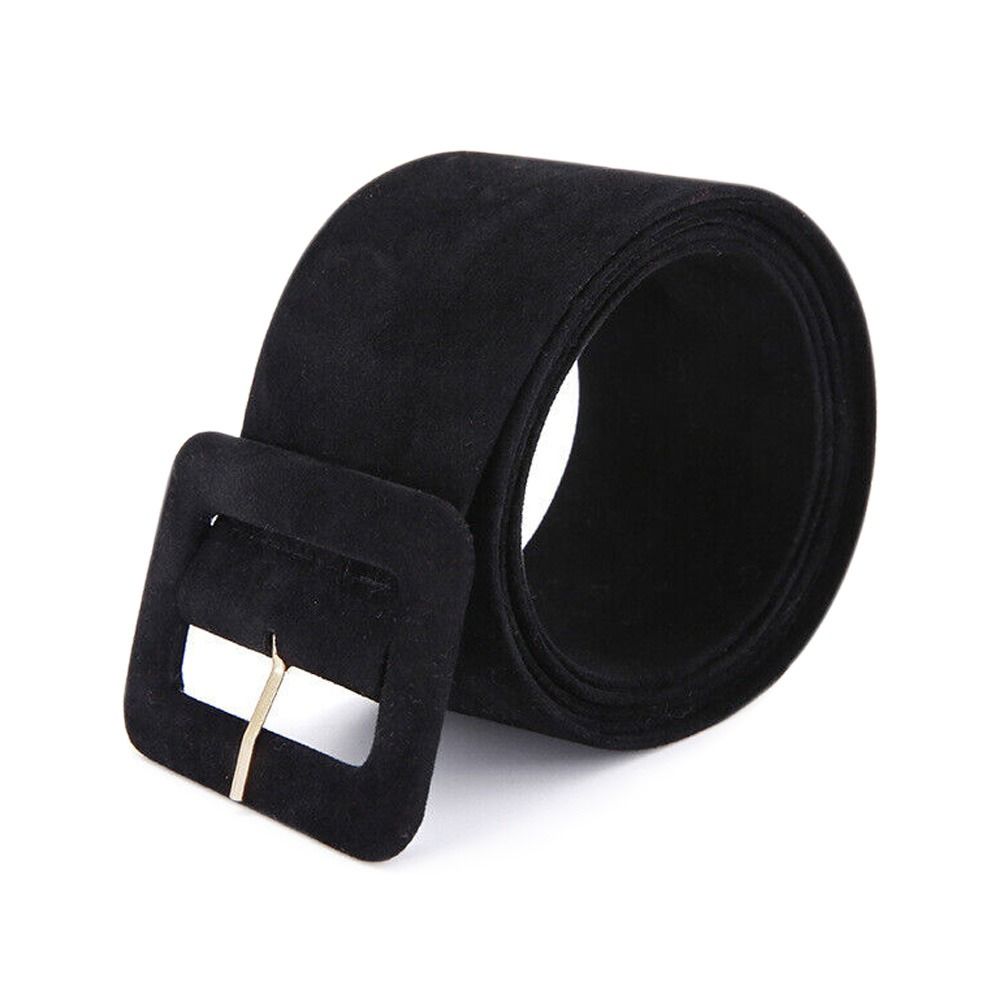 Cinturones de terciopelo para mujer a la moda, cinturones vaqueros Retro salvajes, cinturones con hebillas cuadradas