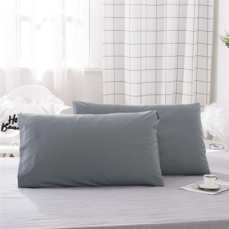 2 piece Luxurious Solid Color Pillowcase Comfortably Soft and Hypoallergenic Pillow Cover for Good Night's Sleep Black Grey Pink