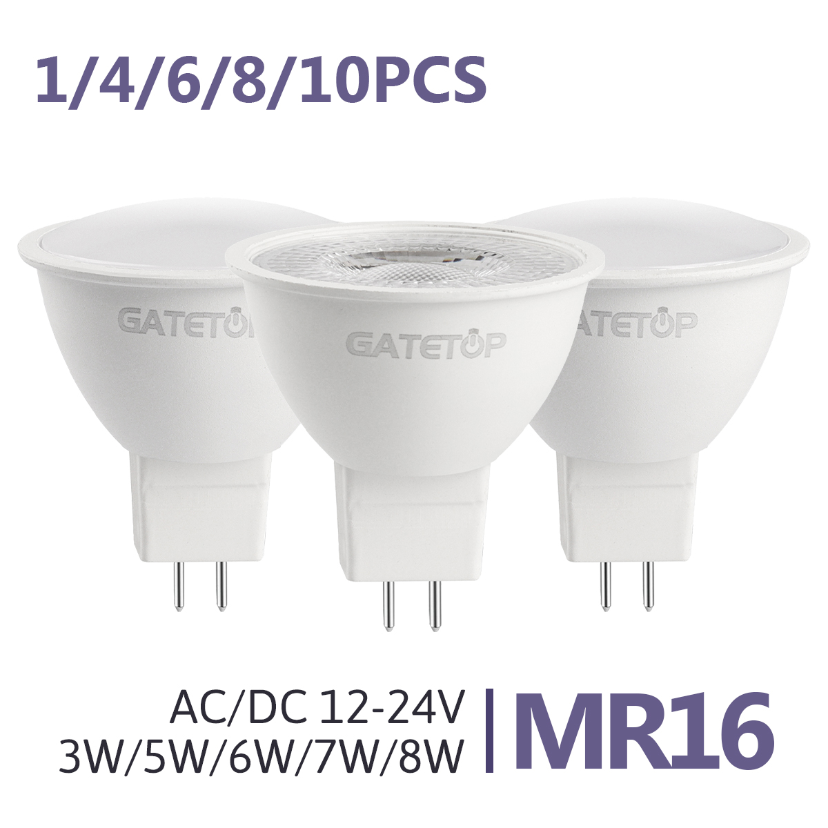 1-10 Stück MR16 LED-Strahlerlampe GU5.3-Sockel 6 W 600 lm AC DC 12 V 24 V Bombillas Spotlicht ersetzen 30 W 50 W Halogenlampe Wohnzimmer