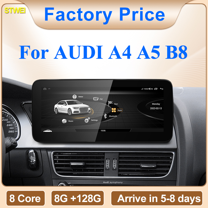 STWEI Prezzo di Fabbrica 10.25" Android14 AUTO Carplay Per AUDI A4 A5 B8 Lettori Video Auto GPS Navigazione Schermo Multimediale Centrale
