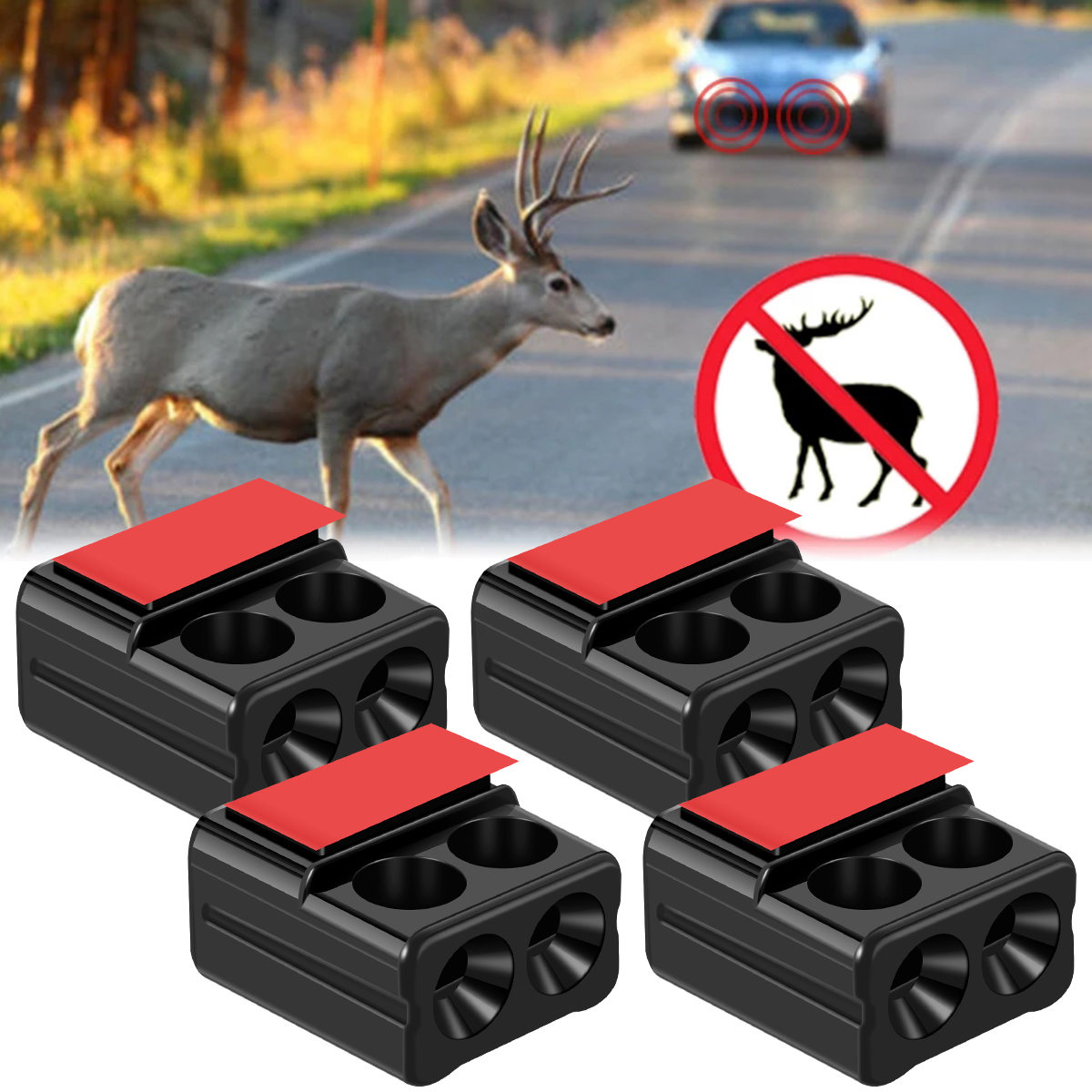 4Pcs Deer Warning Whistles Device Mini Car Whistle Waterproof Animal Repelling Alert Device Avoids Collisions for Car Motorcycle