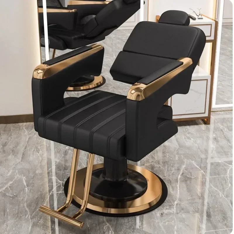 Luxe schoonheid kappersstoel ontworpen salon verstelbare draagbare kappersstoel draaibaar hydraulisch Cadeira De Barbeiro salonmeubilair