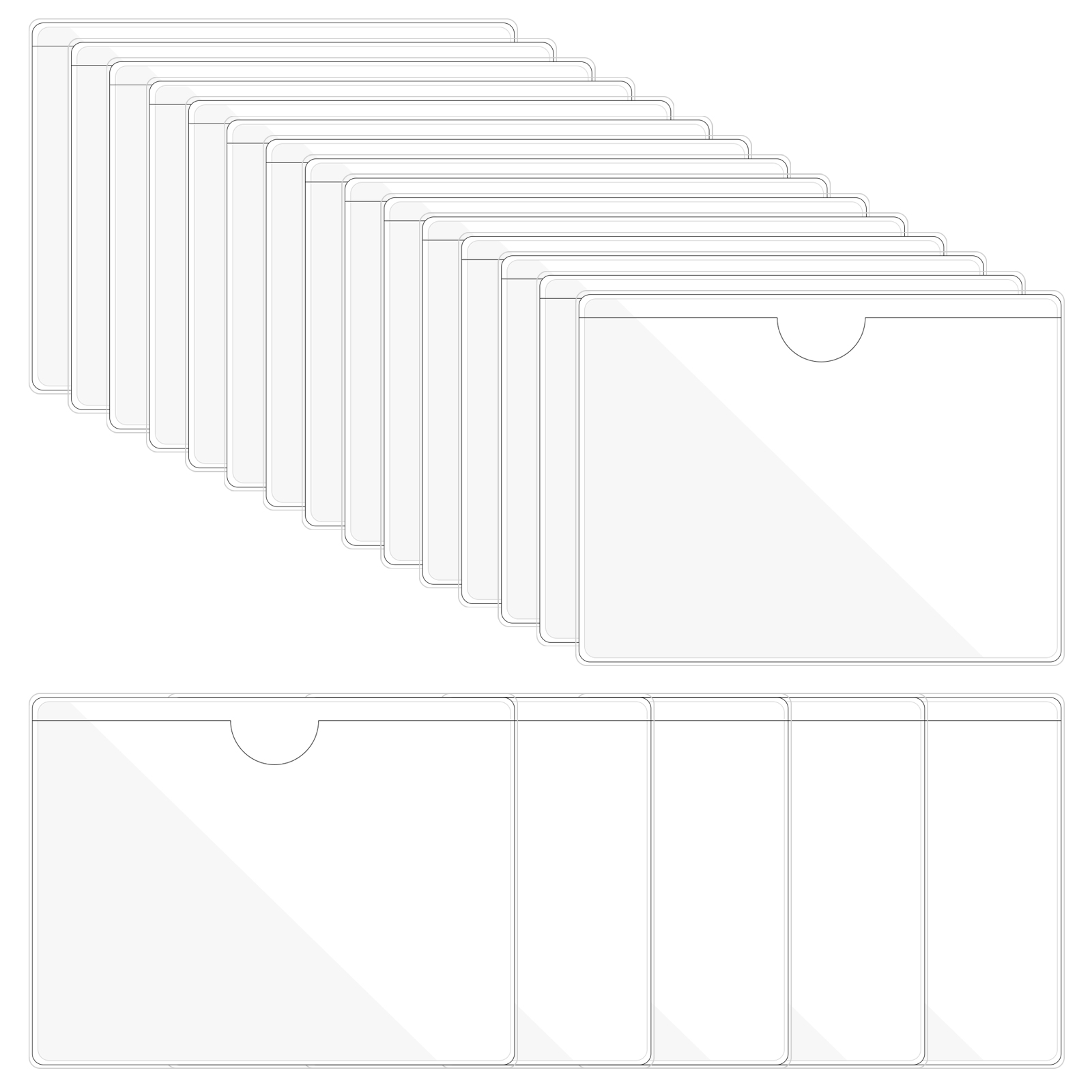 20/30Pcs Self-Adhesive Label Holder Card Pockets Sleeves Label Holder Clear Library Card Holders with Top Open for Index Cards
