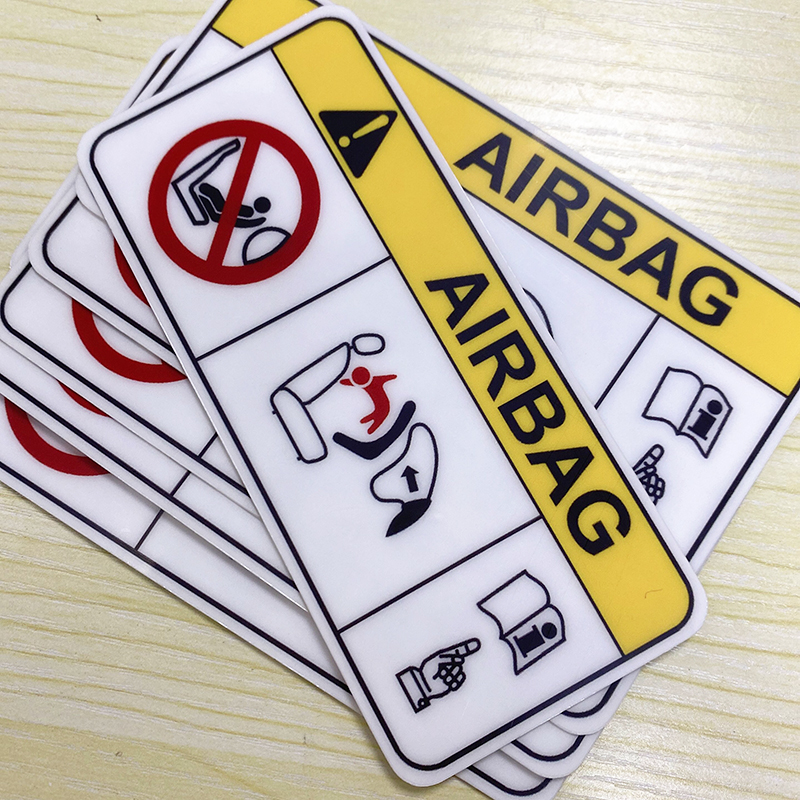 ถุงลมนิรภัยรถสติกเกอร์กันน้ําไวนิล Decal รถอุปกรณ์เสริม Pegatinas Para Coche DIY จัดแต่งทรงผม