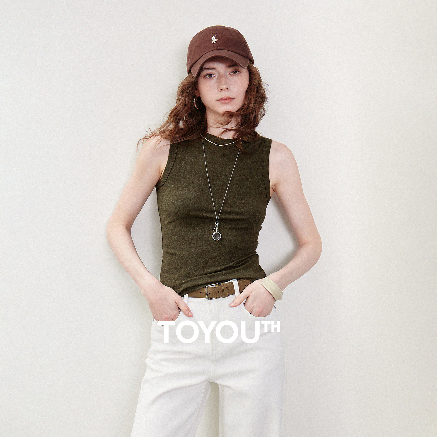 TOYOUTH Débardeur Femme 2026 Nouvelle Collection Été Lyocell Lin Coupe Slim Col Rond Rétro Sans Manches