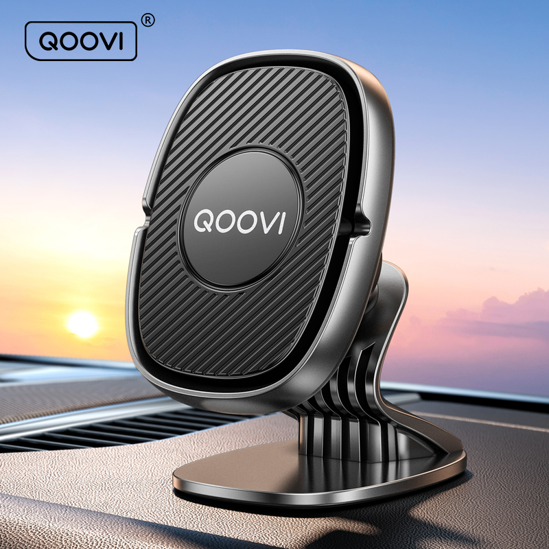 QOOVI Magnetischer Autotelefonhalter, Ständer, 360-Grad-Ständer für mobile Mobiltelefone, Entlüftungsschlitze, Magnethalterung, GPS-Unterstützung für iPhone, Xiaomi, Samsung, Huawei