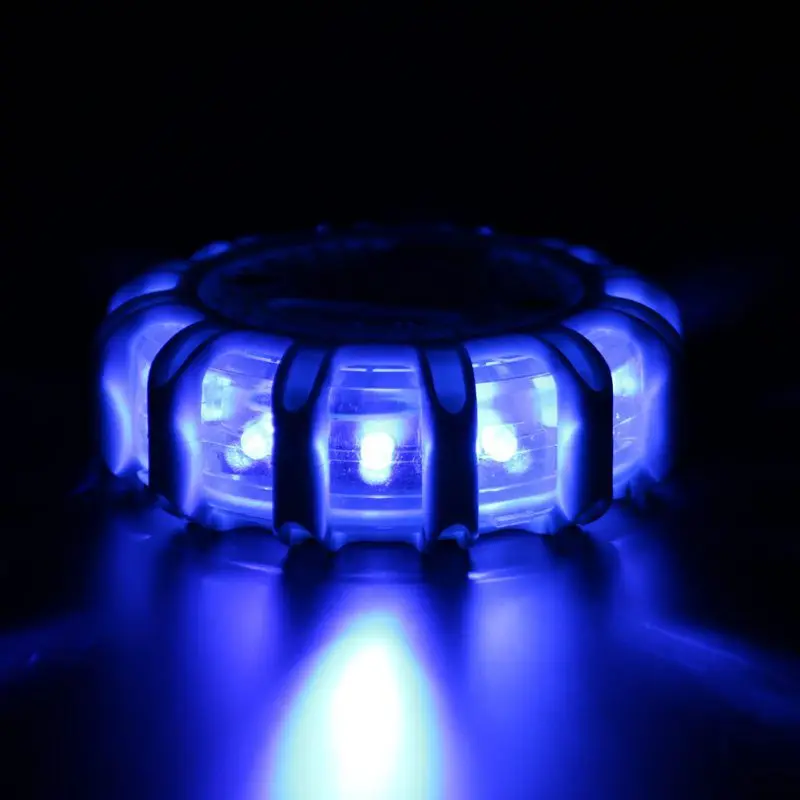 9 Modes 12 LED feu de circulation de sécurité routière évasé clignotant avertissement lampe d'alarme Base magnétique balise à disque pour voiture camion bateau
